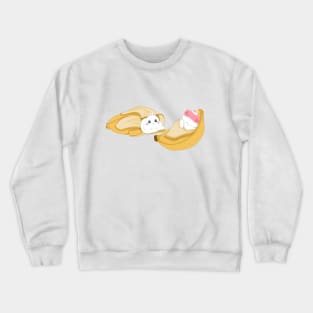 Sleeping Couple Banana _ Bunniesmee Crewneck Sweatshirt